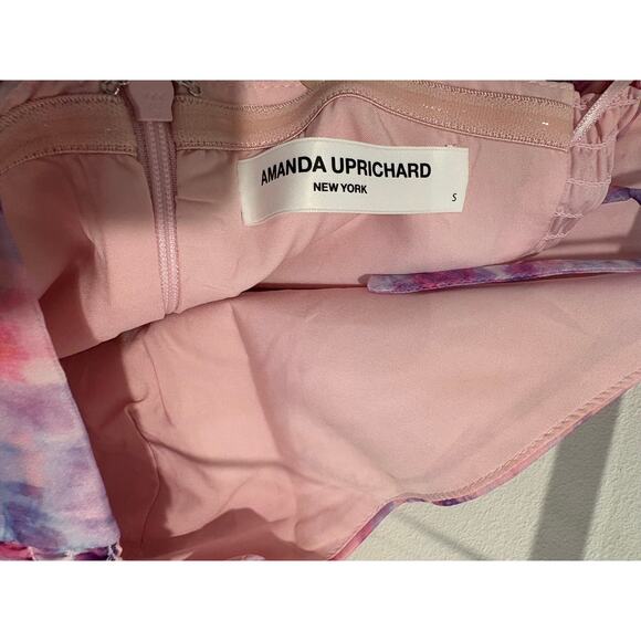 Amanda Uprichard Carlina Asymmetric Ruffle Trim Halter Dress Cotton Candy Small - Picture 4 of 4